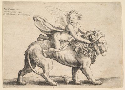 ライオンのキューピッド、1652年。 作： Wenceslaus Hollar