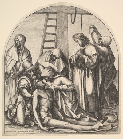 ホルバイン、1640年後の十字架からの降下。 作： Wenceslaus Hollar
