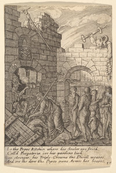 地獄への降下、1625-77。 作： Wenceslaus Hollar