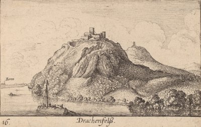 ドラッヘンフェルス、1635年。 作： Wenceslaus Hollar