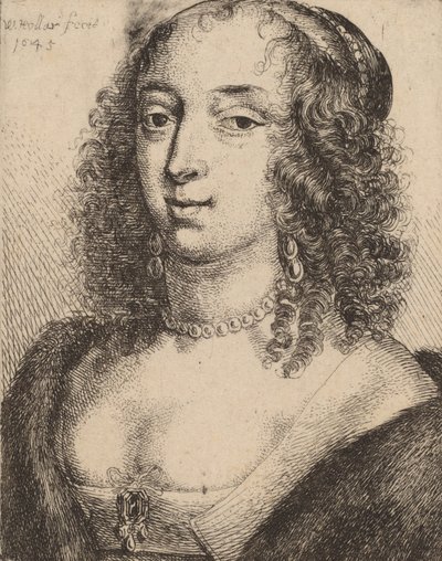 1645年、レノックス公爵夫人。 作： Wenceslaus Hollar
