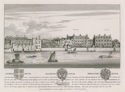 ダーラムハウス、ソールズベリーハウス、ウスターハウス 作： Wenceslaus Hollar