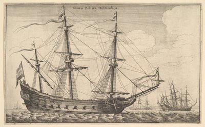 オランダ軍艦、1647年。 作： Wenceslaus Hollar