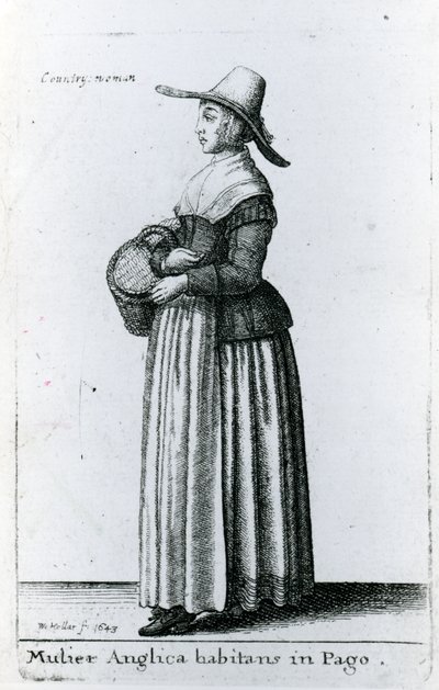 英語の国の女性、1643 作： Wenceslaus Hollar
