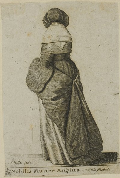 冬服を着たイギリスの貴婦人 作： Wenceslaus Hollar
