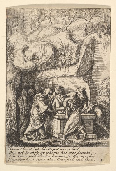 埋葬、1625-77。 作： Wenceslaus Hollar