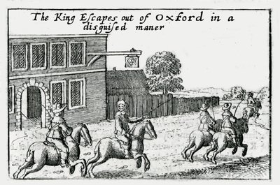 チャールズ1世の変装によるオックスフォードからの脱出 作： Wenceslaus Hollar