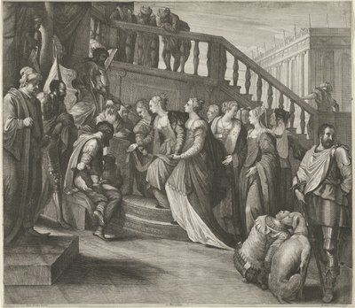 アハシュエロスの前のエステル 作： Wenceslaus Hollar