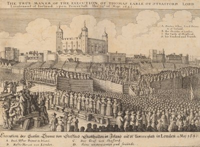 1641年、トーマス・ウェントワースの処刑。 作： Wenceslaus Hollar