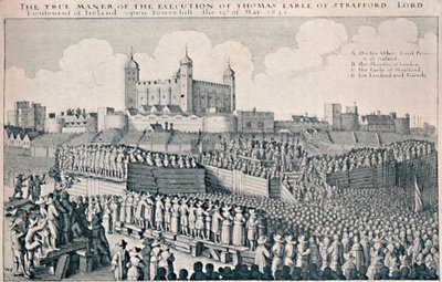 ストラフォード伯爵の処刑、c1641、1903 作： Wenceslaus Hollar