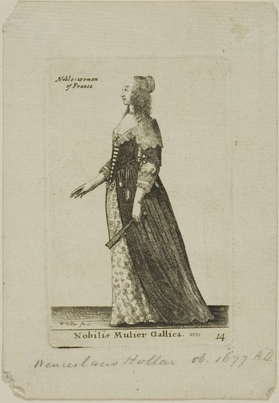 フランスの貴婦人 作： Wenceslaus Hollar