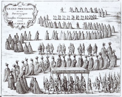 ウィンザーでの主権者とガーターの騎士団の大行列、1672年 作： Wenceslaus Hollar