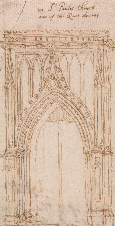 聖パウロ教会、聖歌隊の扉の 1 つ 作： Wenceslaus Hollar