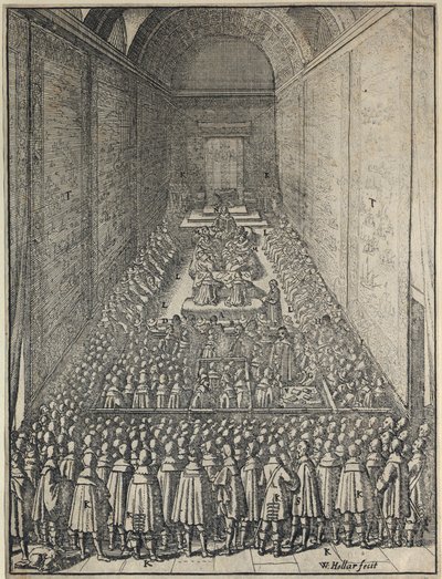 貴族院の内部（ウェストミンスター宮殿、ロンドン、1650年頃 作： Wenceslaus Hollar