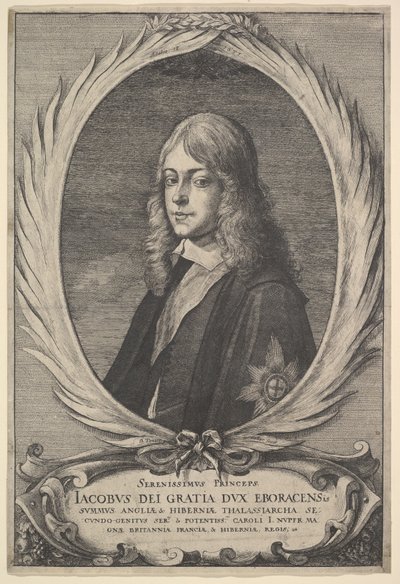 ジェームス、ヨーク公、1651年。 作： Wenceslaus Hollar