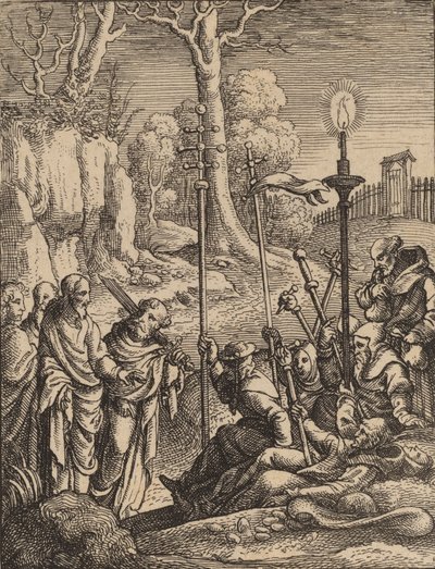中傷者に立ち向かうイエス. 作： Wenceslaus Hollar