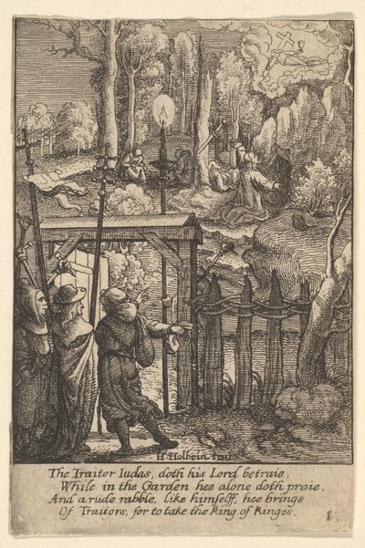 オリーブ山のイエス、1625-77年。 作： Wenceslaus Hollar