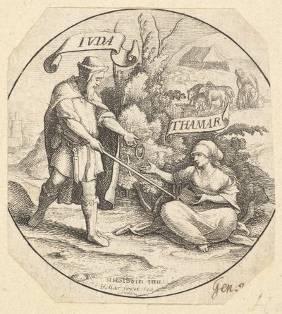 ユダとタマール、1640年。 作： Wenceslaus Hollar
