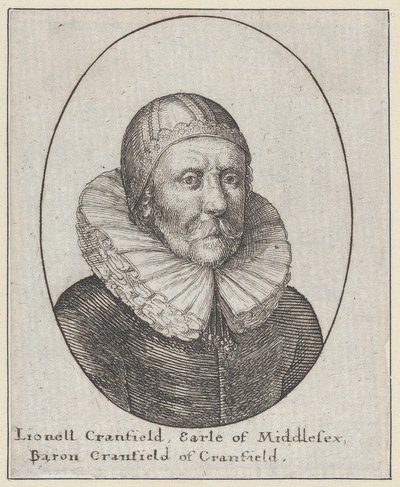 ライオネル・クランフィールド、ミドルセックス伯爵、クランフィールド男爵、1644年。 作： Wenceslaus Hollar