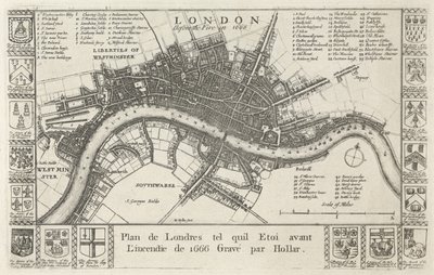 ロンドン、1666年の火の前 作： Wenceslaus Hollar