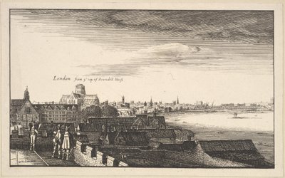 アランデルハウスからのロンドン、コピー、17世紀。 作： Wenceslaus Hollar