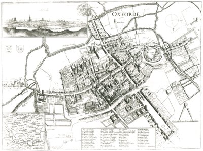 オックスフォードの地図、1643年 作： Wenceslaus Hollar