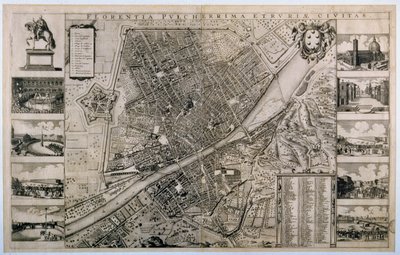 フィレンツェ市の地図 作： Wenceslaus Hollar