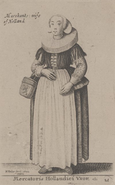 オランダの行進者の妻（オランダの商人の妻） 作： Wenceslaus Hollar