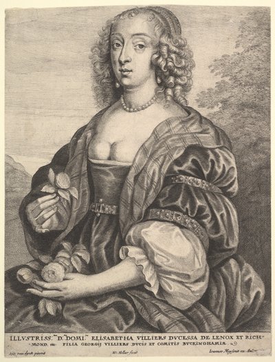 メアリーヴィリエ、レノックスとリッチモンドのダッチェス、1625-77。 作： Wenceslaus Hollar
