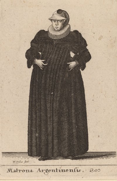 Matrona Argentinensis, 1642年。 作： Wenceslaus Hollar
