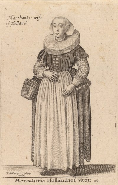 Mercatoris Hollandici Vxor, 1644年。 作： Wenceslaus Hollar