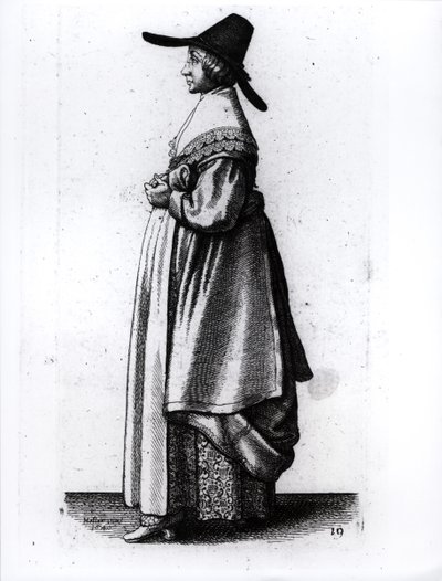 商人の妻、1640 作： Wenceslaus Hollar