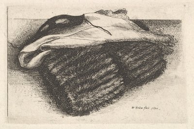 マフ、白いハンカチとマスク、1642年。 作： Wenceslaus Hollar