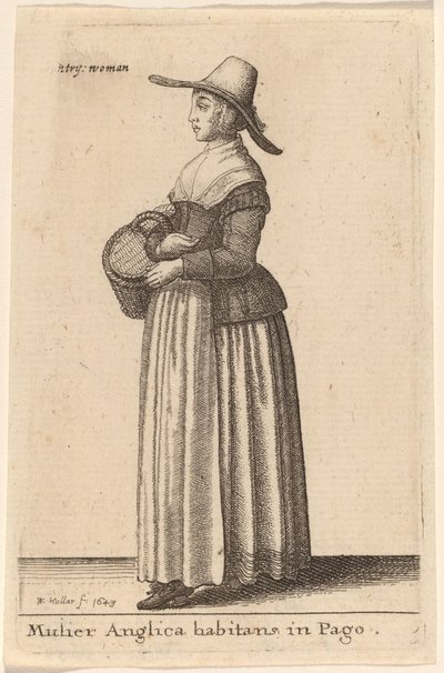 村に住むイギリス人女性 作： Wenceslaus Hollar
