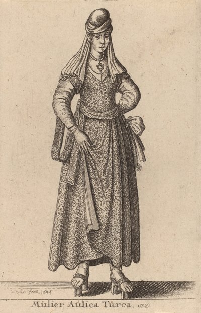 Mulier Aulica Turca, 1644年。 作： Wenceslaus Hollar