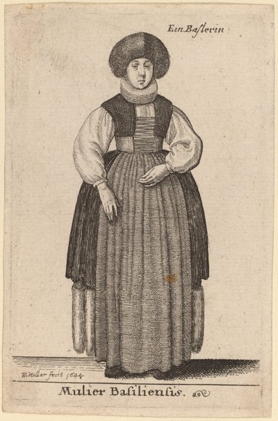 バーゼル出身の女性 作： Wenceslaus Hollar