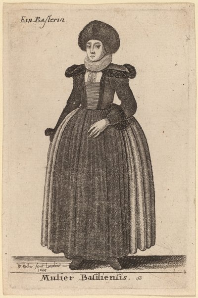 バーゼル出身の女性 作： Wenceslaus Hollar