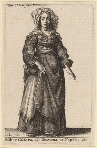 Mulier Calabra、Vulgo、ナポリのフォレタナ 作： Wenceslaus Hollar