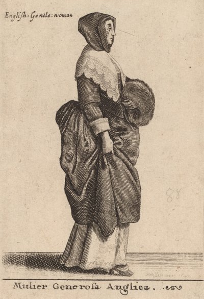 Mulier Generosa Anglica, 1642年。 作： Wenceslaus Hollar