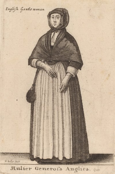 Mulier Generosa Anglica, 1643年。 作： Wenceslaus Hollar