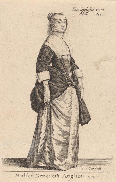 Mulier Generosa Anglica, 1644年。 作： Wenceslaus Hollar