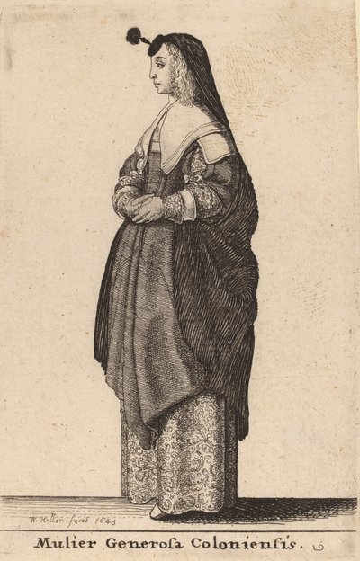 Mulier Generosa Coloniensis, 1643年。 作： Wenceslaus Hollar