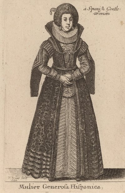 Mulier Generosa Hispanica, 1644年。 作： Wenceslaus Hollar
