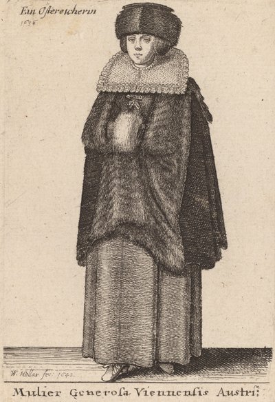 Mulier Generosa Viennensis Austri, 1642年。 作： Wenceslaus Hollar