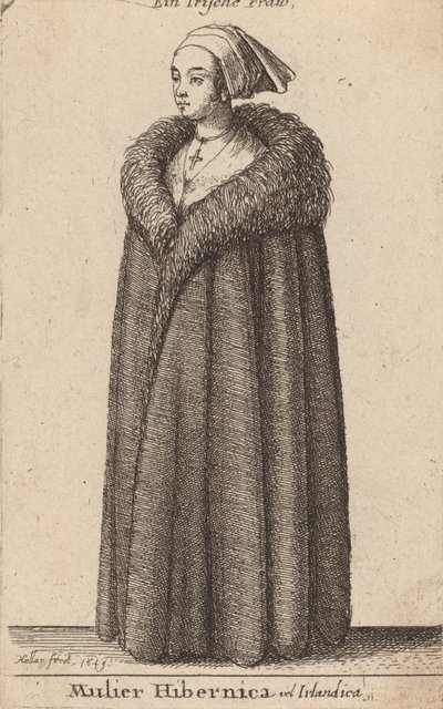 アイルランド人女性、1649年。 作： Wenceslaus Hollar