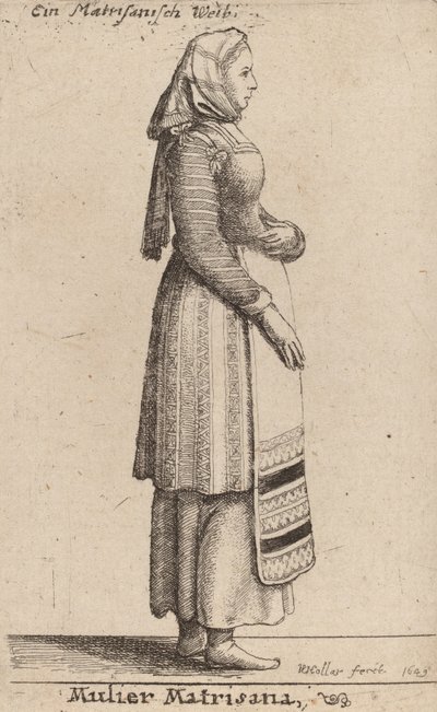 マトリサナの女性、1649年。 作： Wenceslaus Hollar