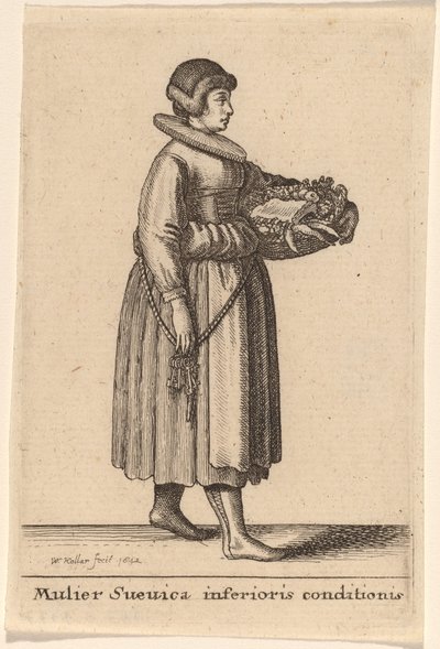 劣悪な状態のスウェーデン人女性 作： Wenceslaus Hollar