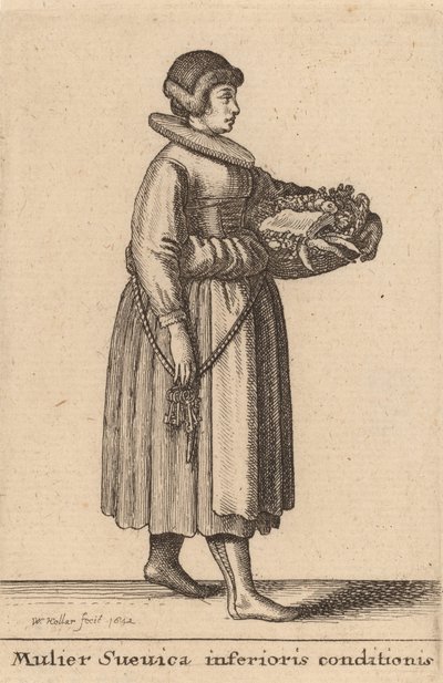 Mulier Svevica Inferioris Conditionis, 1642年。 作： Wenceslaus Hollar