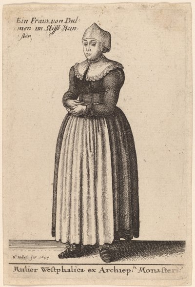 アルキエプ修道院のウェストファリアの女性 作： Wenceslaus Hollar