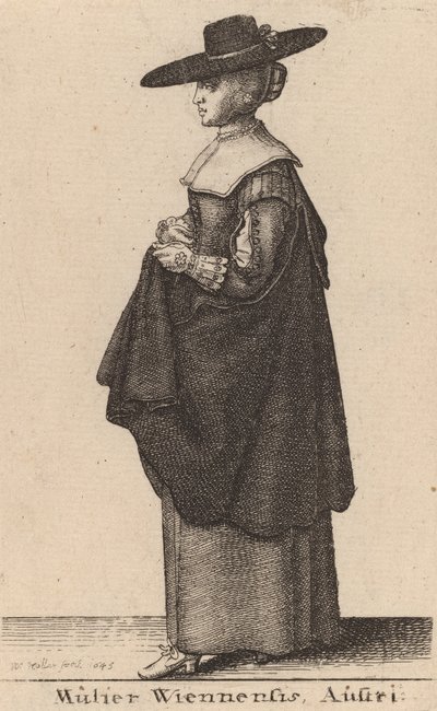 Mulier Wiennensis Austri, 1643年。 作： Wenceslaus Hollar